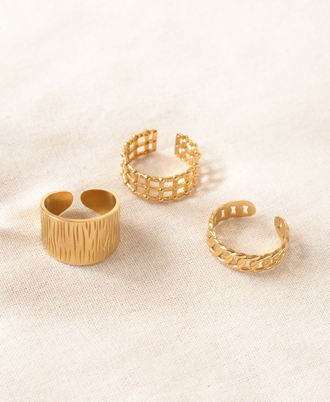 Infinity Glow Anti-Tarnish Bands Rings-Set of trio