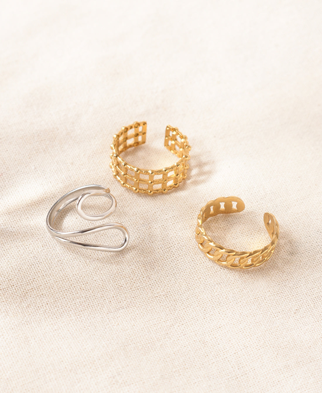 Minimal Luxe Anti-Tarnish Rings-Set of trio