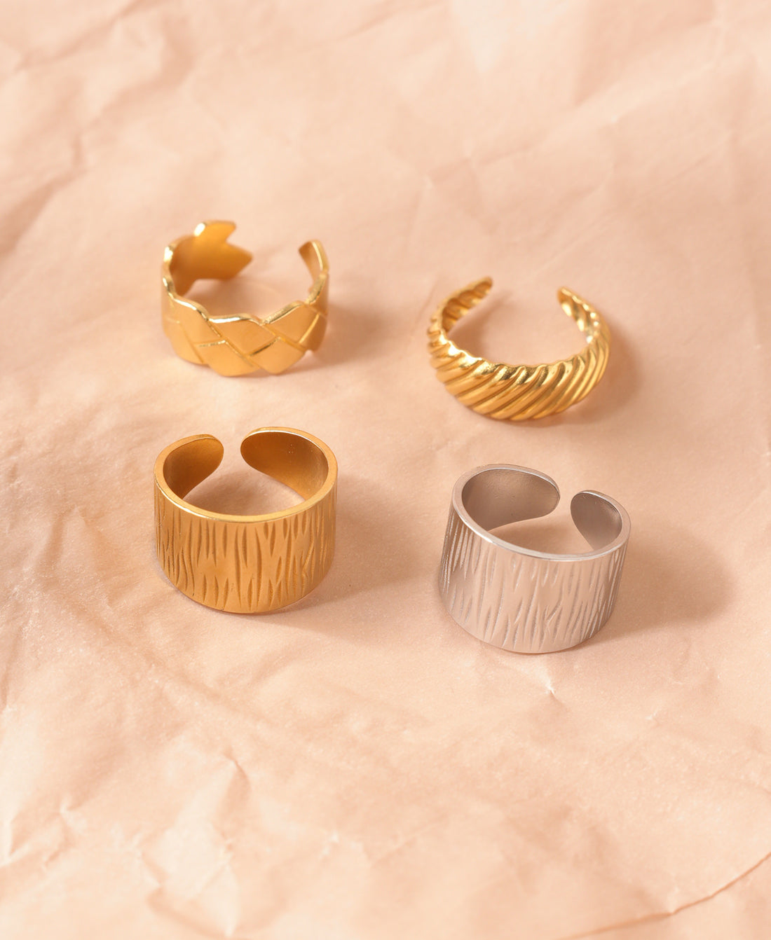 The No-Fade Edit – 4 Anti Tarnish Rings in One Pack
