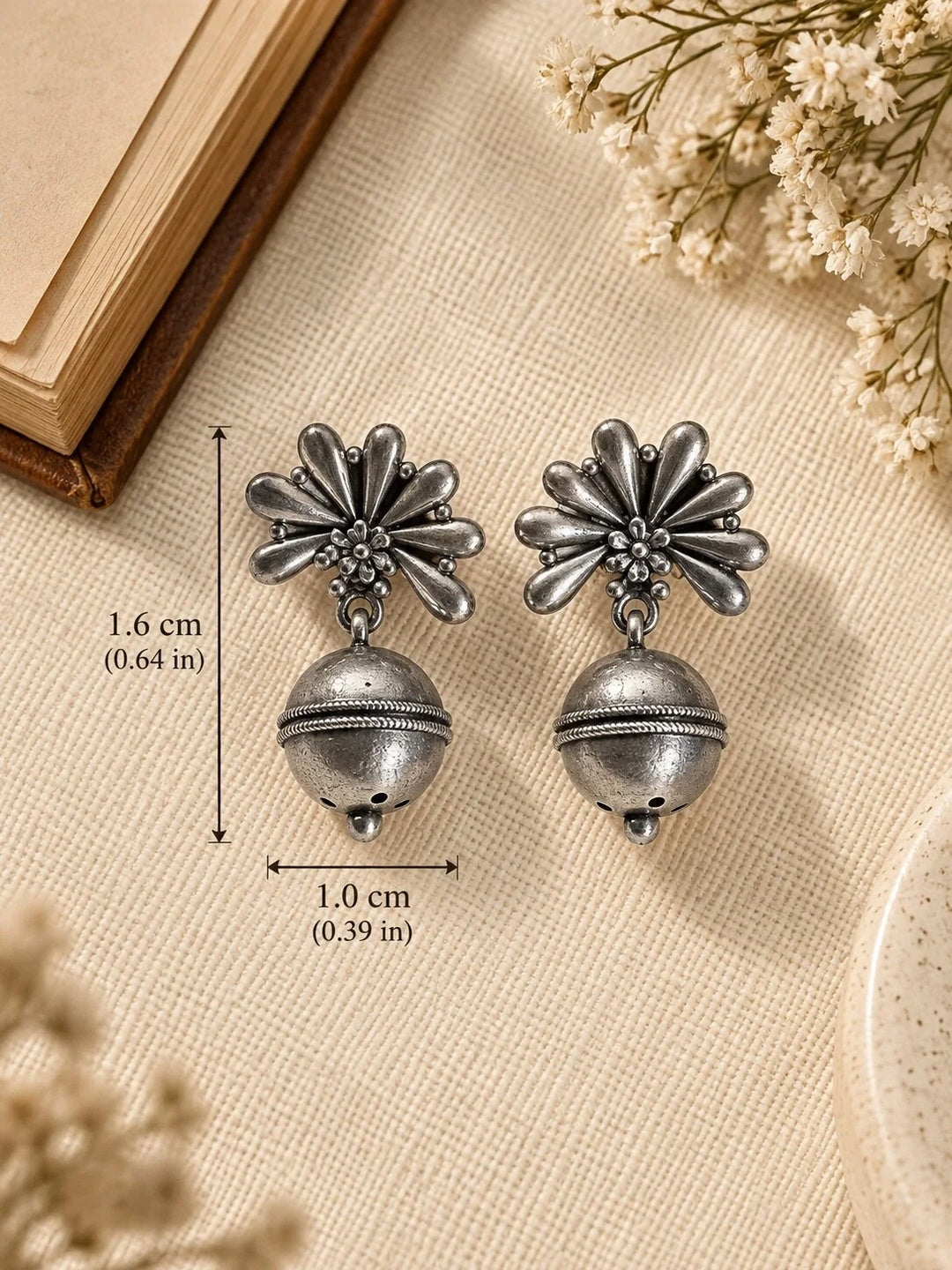 Niska AD Stone Silver Replica Jhumka Earrings ER26C10312 - product view 5