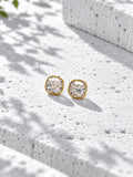 Niska clear Resin cushion square gold-tone stud earrings - view 4