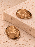 Gold tone oval earrings sizing: 3.40 inch length and 2.26 inch breadth