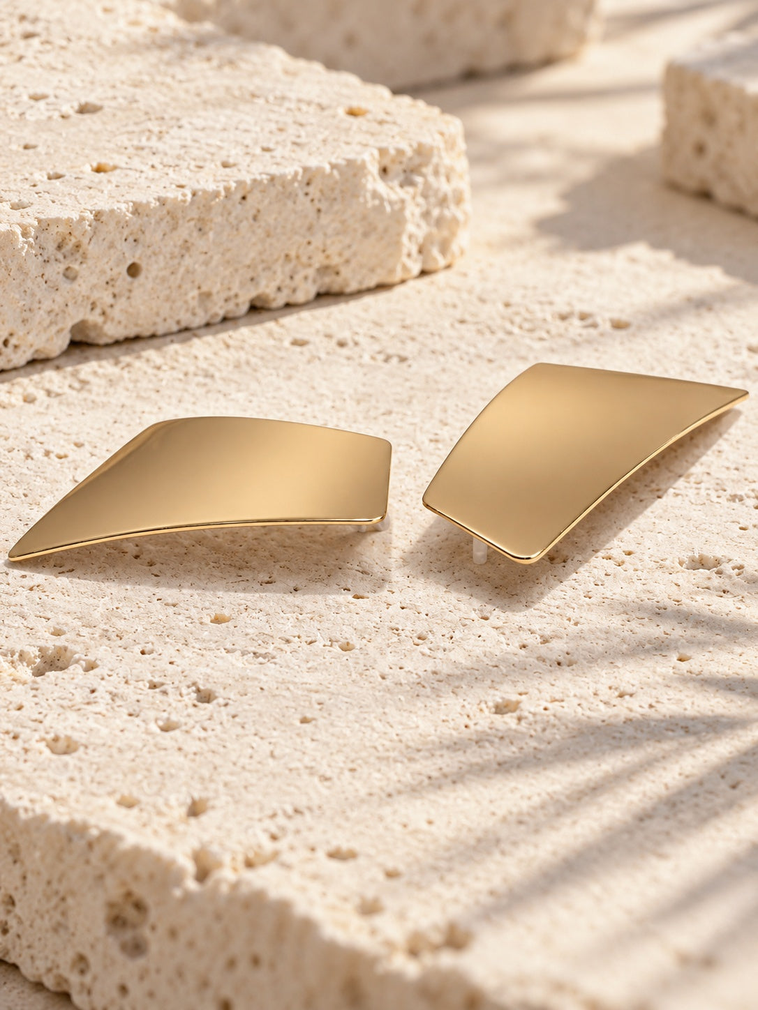Niska gold-tone geometric statement earrings