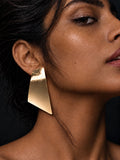 Niska gold-tone geometric statement earrings