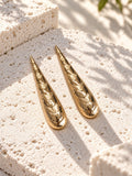Niska gold-tone textured Resin drop earrings - view 3