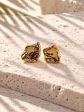 Niska gold tone sculptural hammered stud earrings view 4
