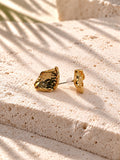 Niska gold tone sculptural hammered stud earrings view 5
