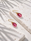 Niska pink teardrop gold-tone alloy earrings — product view 4