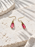 Niska pink teardrop gold-tone alloy earrings — product view 5