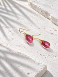 Niska pink teardrop gold-tone alloy earrings — product view 8