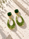 Niska green Resin teardrop earrings - view 2