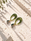 Niska green Resin teardrop earrings - view 8