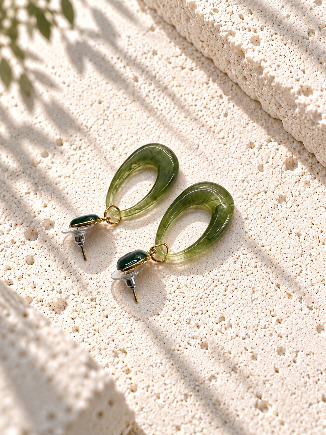 Niska green Resin teardrop earrings - view 8