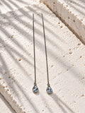 Niska silver-tone teardrop chain threader earrings - view 4