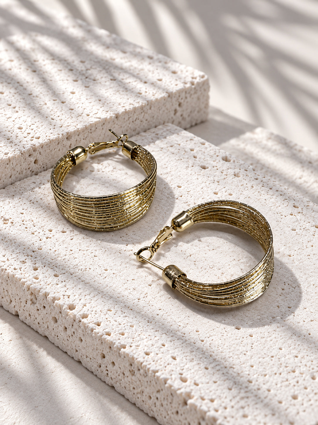 Niska gold tone multi-strand hoop earrings, view 7
