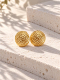 Niska gold-tone textured resin stud earrings – view 3