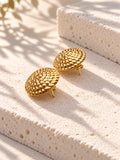 Niska gold-tone textured resin stud earrings – view 4