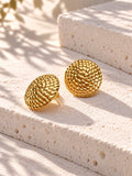 Niska gold-tone textured resin stud earrings – view 5