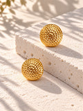 Niska gold-tone textured resin stud earrings – view 6