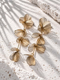 Niska gold-tone floral petal drop earrings view 2