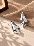 Niska silver geometric statement earrings, product angle 2