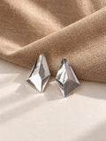 Niska silver geometric statement earrings, product angle 4