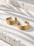 Niska gold-tone textured multi-band hoop earrings ER26N10259