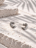 Niska silver-tone open heart stud earrings