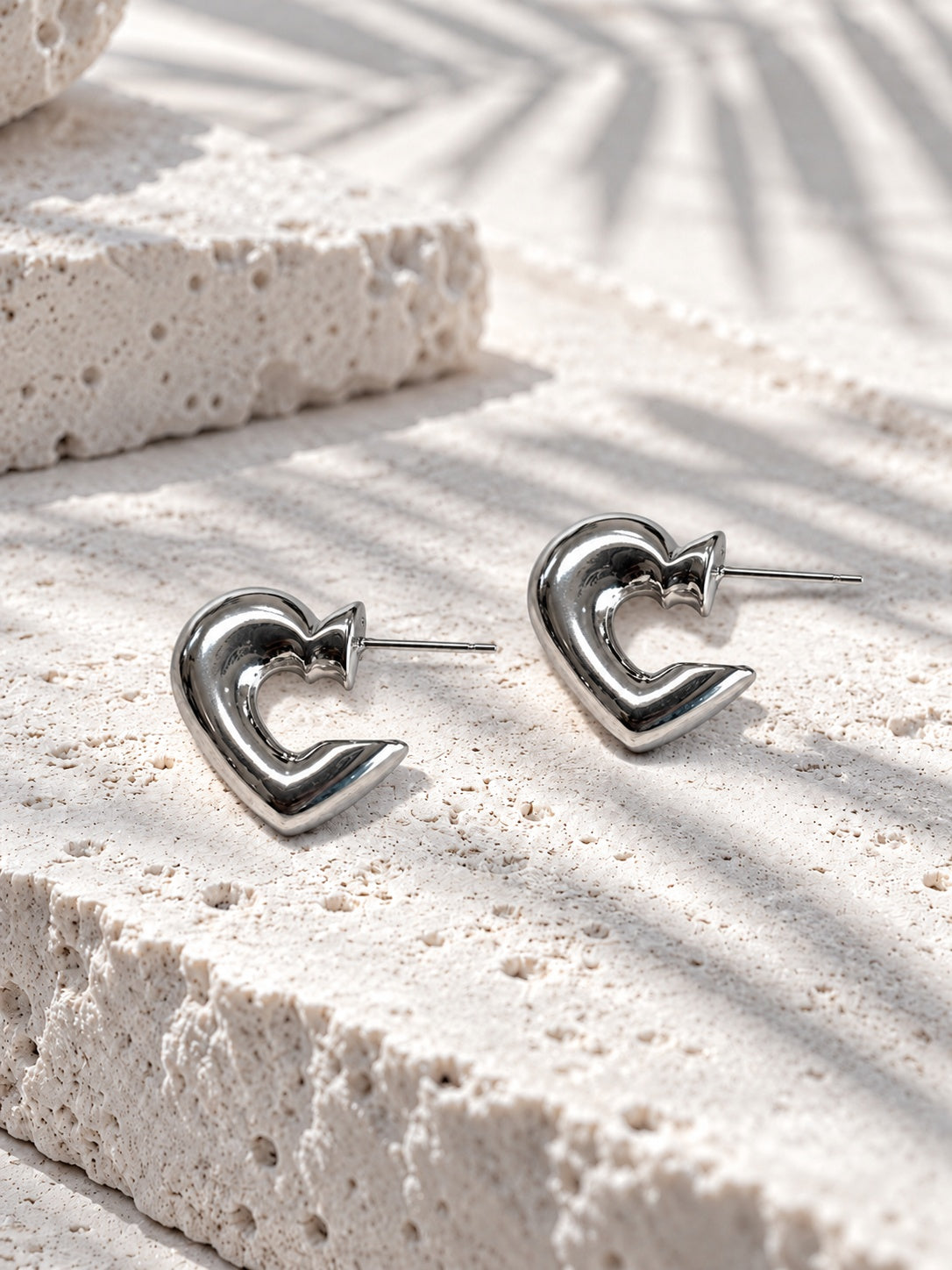 Niska silver-tone open heart stud earrings