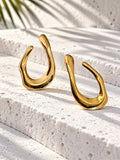Niska sculptural gold-tone open teardrop earrings - product view 2