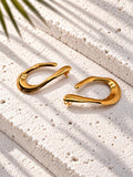 Niska sculptural gold-tone open teardrop earrings - product view 4
