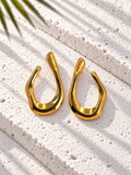 Niska sculptural gold-tone open teardrop earrings - product view 5