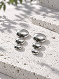 Niska silver-tone Resin graduated oval drop earrings — view 4