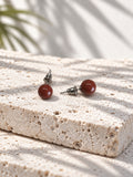 Brown sparkle ball stud earrings