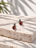 Brown sparkle ball stud earrings