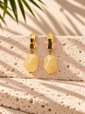 Pale yellow gold-tone drop earrings