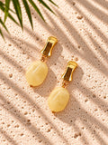 Pale yellow gold-tone drop earrings