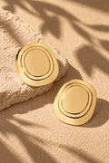 ER26N10277 gold concentric oval statement earrings – product angle 3
