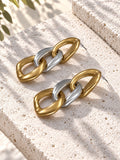 Niska gold and silver Resin link drop earrings, view 3