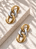Niska gold and silver Resin link drop earrings, view 6