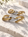 Niska gold and silver Resin link drop earrings, view 7