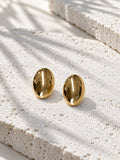 Niska gold-tone oval dome stud earrings – product view 2