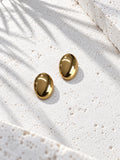 Niska gold-tone oval dome stud earrings – product view 9