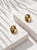 Niska gold-tone oval dome stud earrings – product view 10