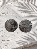 Niska silver-tone textured round alloy statement earrings