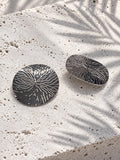 Niska silver-tone textured round alloy statement earrings