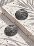 Niska silver-tone textured round alloy statement earrings