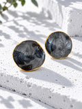 Niska grey marbled Resin earrings – product view 4