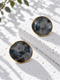 Niska grey marbled Resin earrings – product view 6