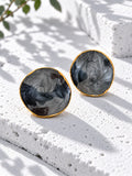 Niska grey marbled Resin earrings – product view 7